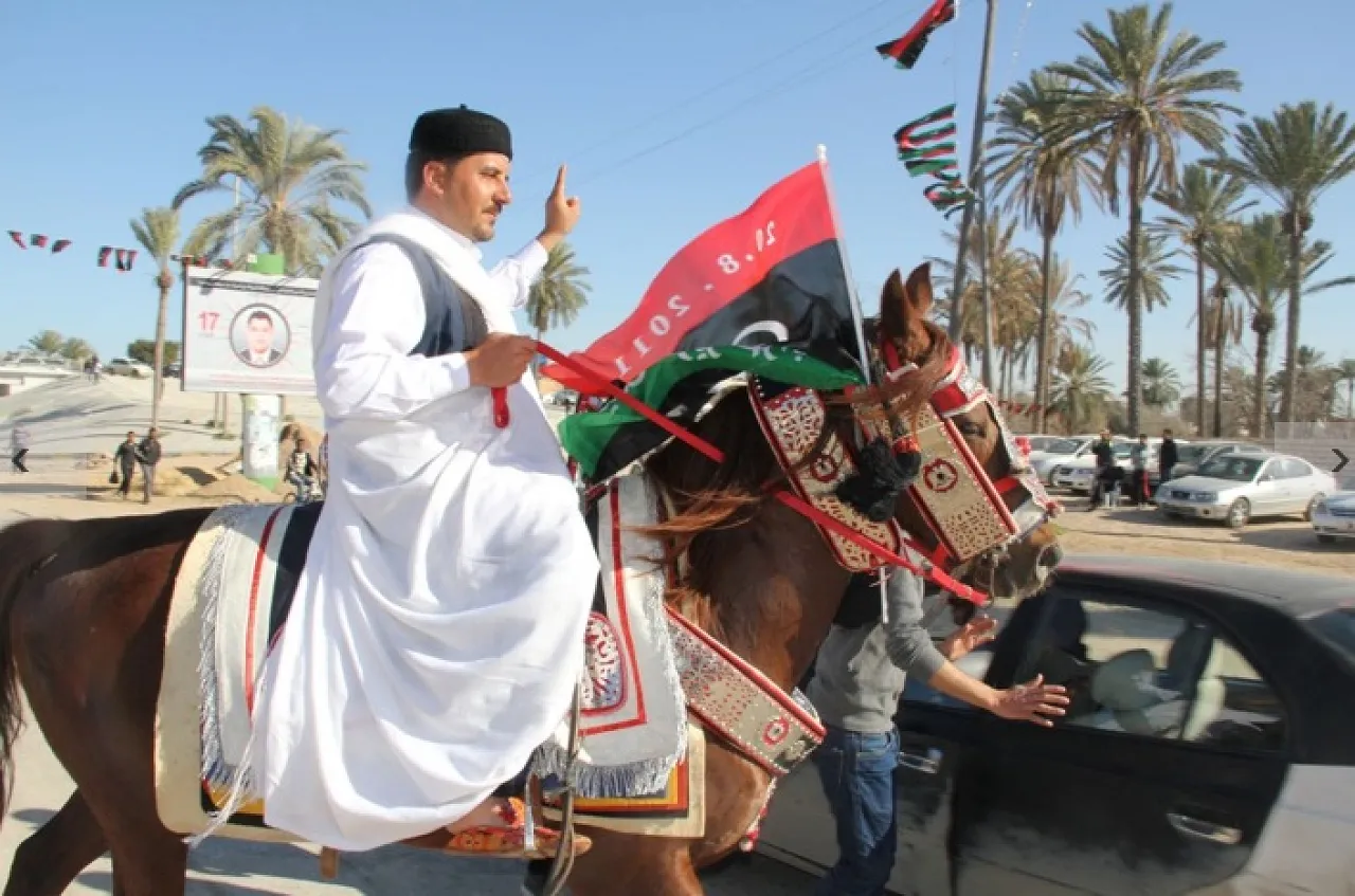 Traditional Libya horsemen were on show too