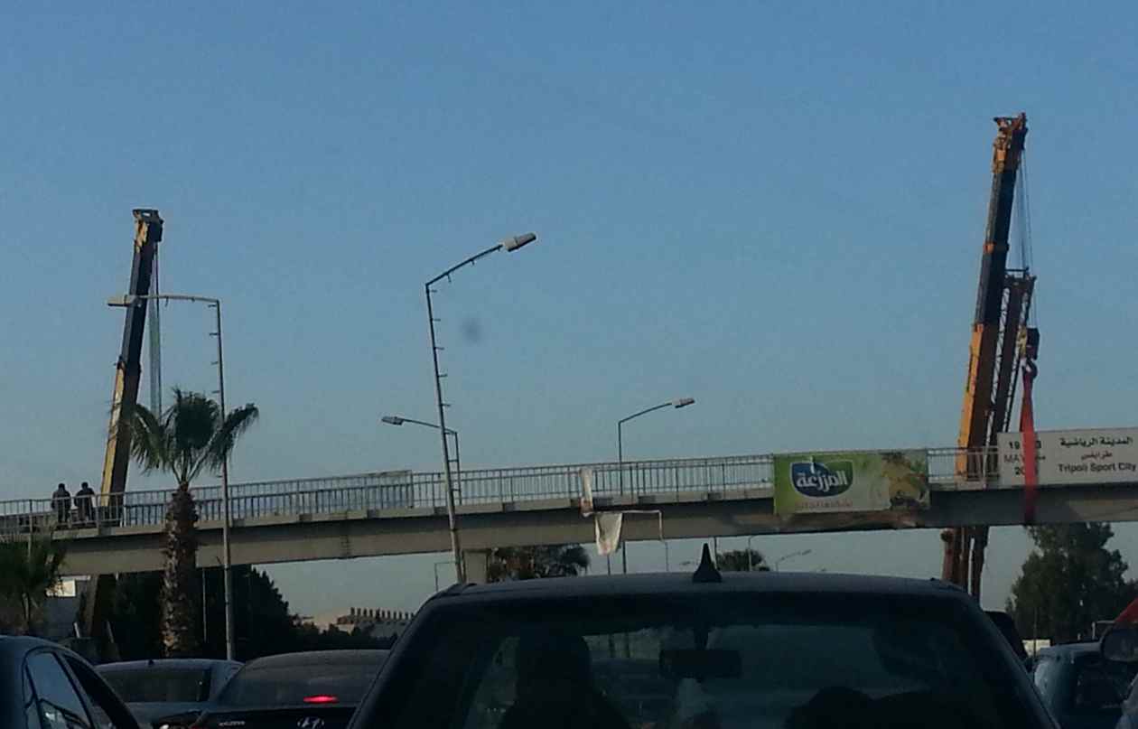 Tripoli footbridge damaged by high load on truck