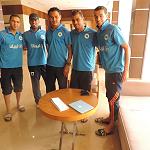 Libyan team relax before the big match