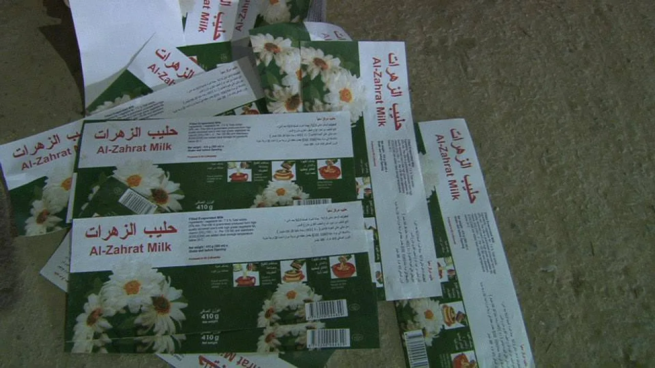 labels Stacks of fake printed labels showing news dates were also found in the warehouse
