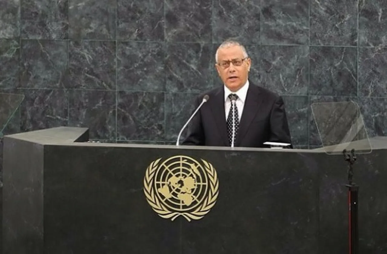 Ali Zeidan speaking at the UN General Assembly (Photo: UN News Service) 