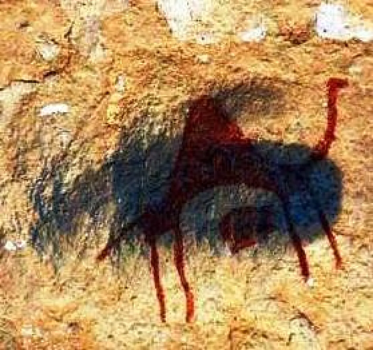 Figure 7: This was once a painting of a camel dating back to the Camel Period. The paint has covered most of the image so that it will be impossible to restore it to its former condition.