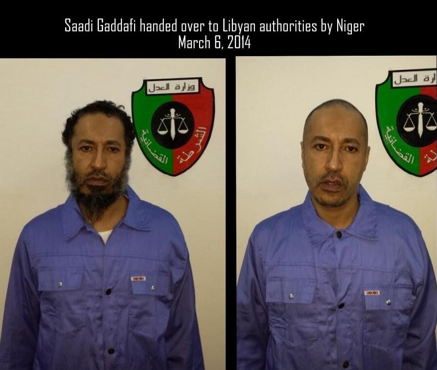 Saadi Qaddafi in jail in Tripoli shortly after his handover by Niger in 2014 (Photo: Archives).