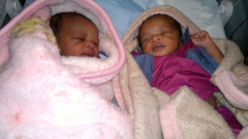Twins born 150 kilometres apart