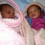 Twins born 150 kilometres apart