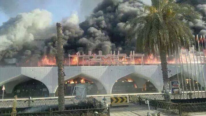 Fire engulfs the terminal building (photo:social media)