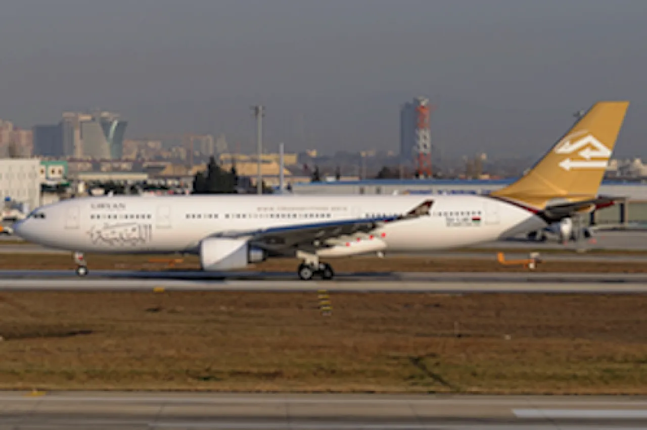 Libyan Airlines flight at Istanbul's Ataturk Airport
