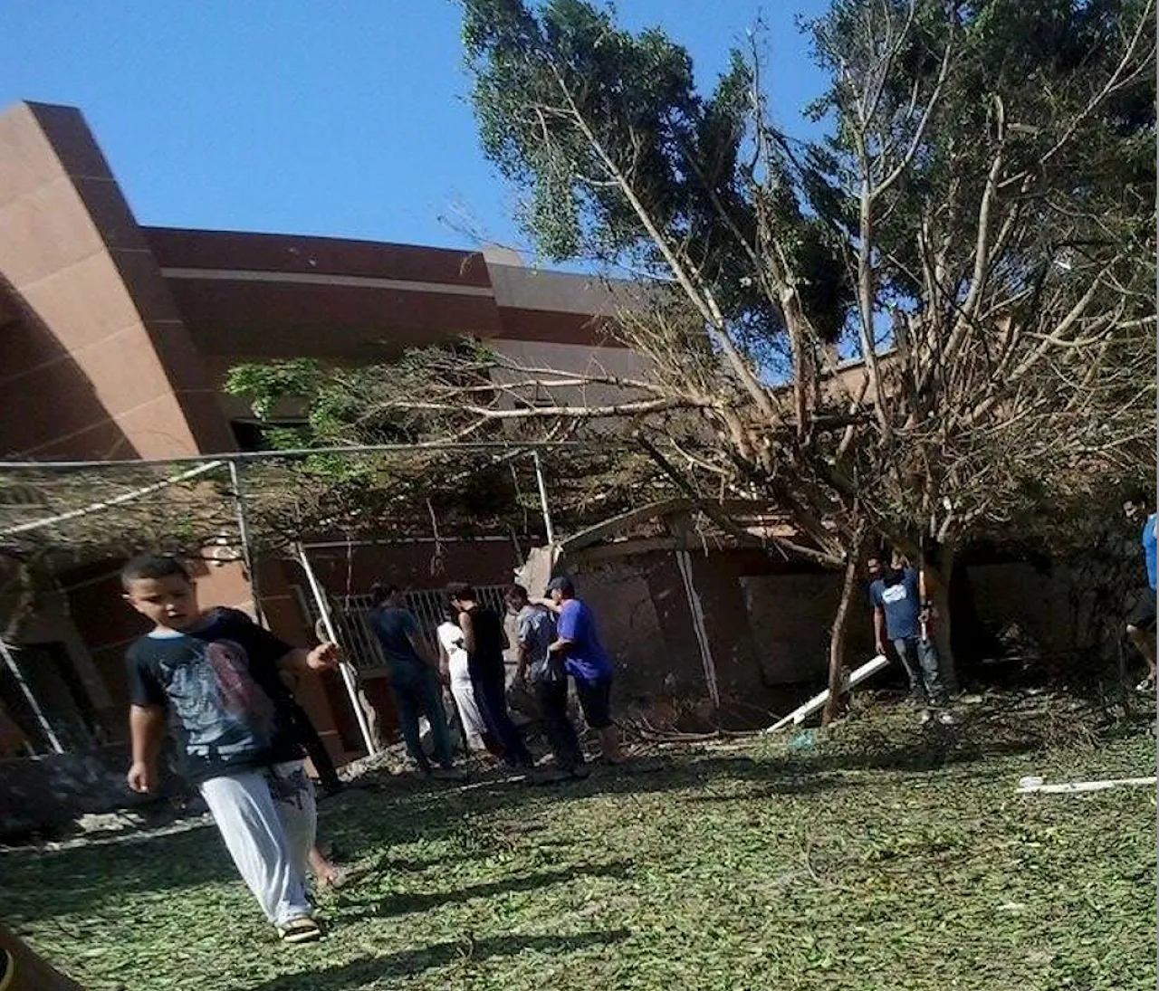 The site of the bomb blast at Hafter's Benghazi home (Photo: Social Media)