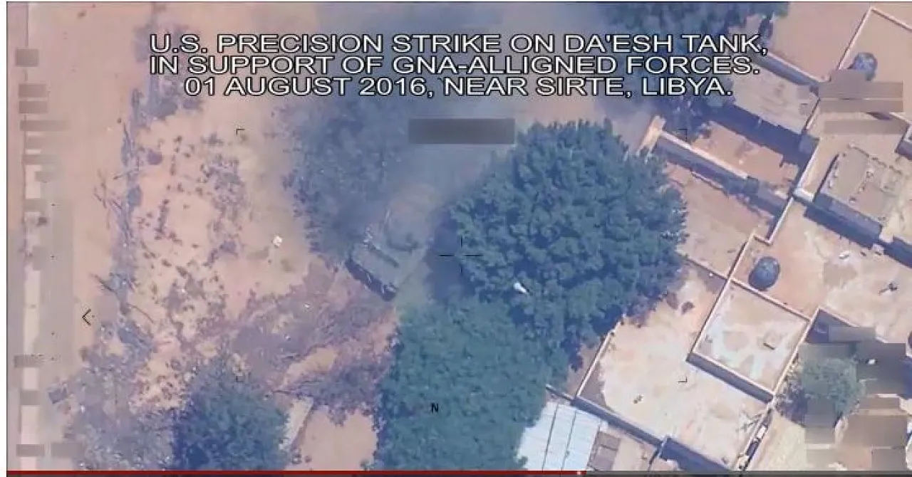 The US Africa Command releases video footage of its air strikes against IS in Sirte (Photo: US Africa Command).