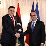 Serraj and French President Hollande in security cooperation talks in Marrakesh