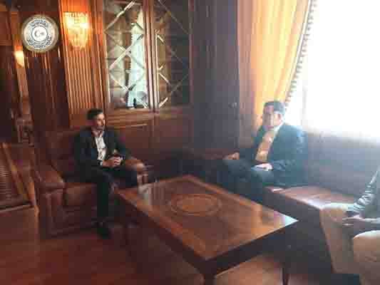 Anti-smuggling chief Milad Al-Hajrasi with Faiez Serraj (Photo: PC)