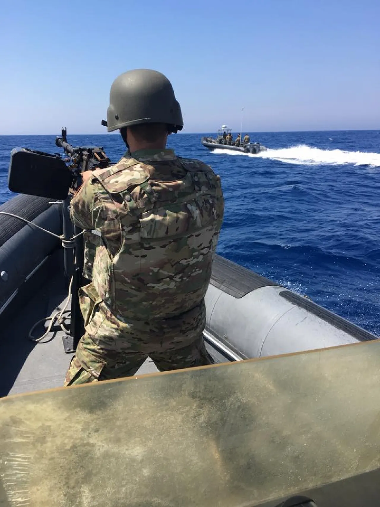 Libyan coastguards in action