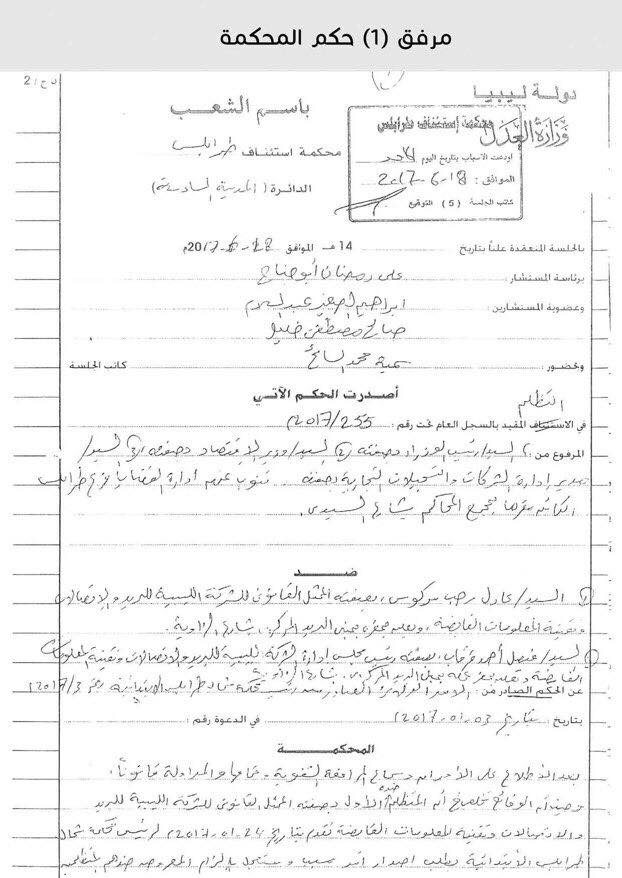 Tripoli Appeals Court makes final ruling on legitimate LPTIC management
