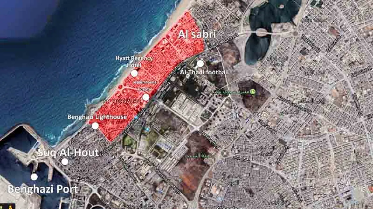 Sabri, the last district held by militants (Graphic supplied based on Google Earth)