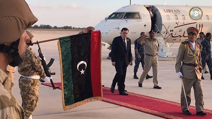 First flight into Tripoli International Airport for three years brings Serraj home