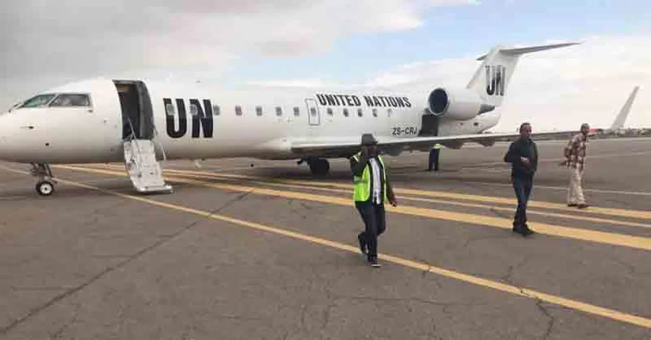 The UN plane at Mitiga today (Photo: Photo: Ayman Saif Al-Nasr)