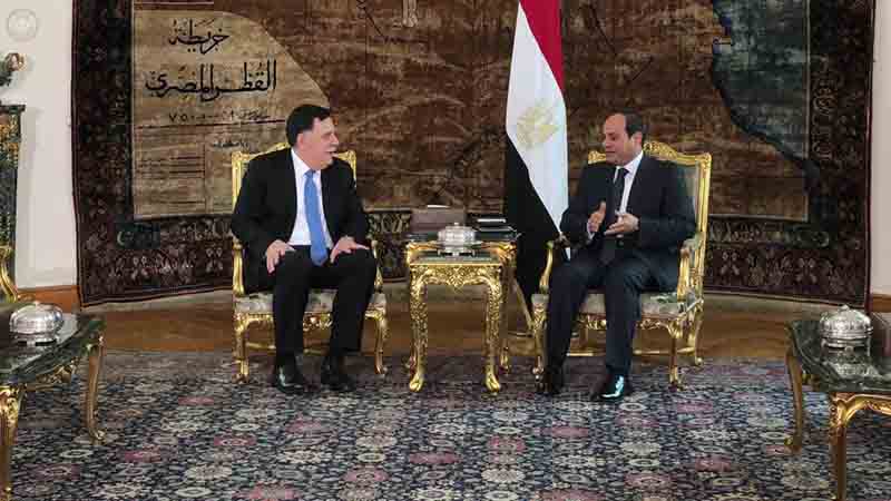 Libyans must work in national interest Egyptian president tells Serraj