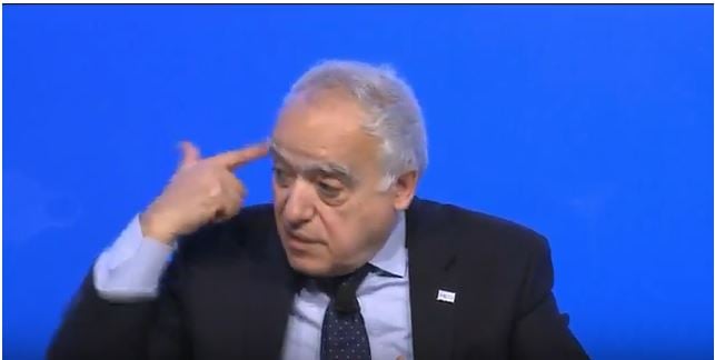 Ghassan Salame speaking in 2017 about creating the right conditions for elections in Libya said people must be able to vote freely without having a pistol held to their head (Photo archive: capture from ISPI video).