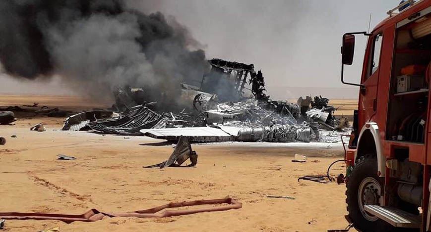Military cargo plane crashes near Sharara oilfield