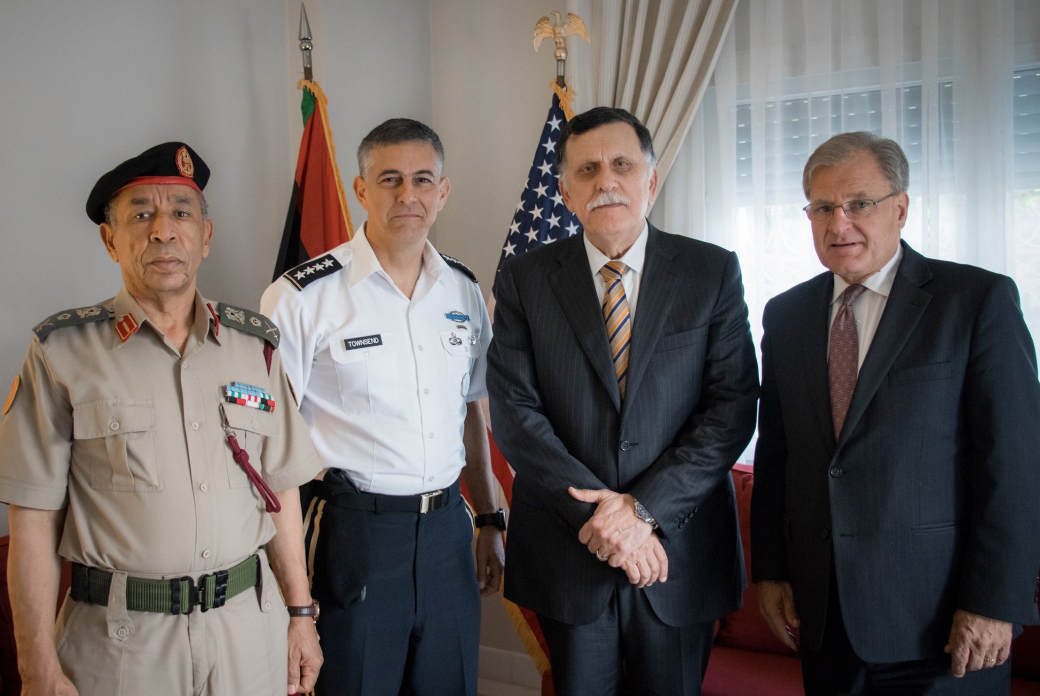 Serraj meets new AFRICOM Commander and U.S. ambassador Norland in Tunis