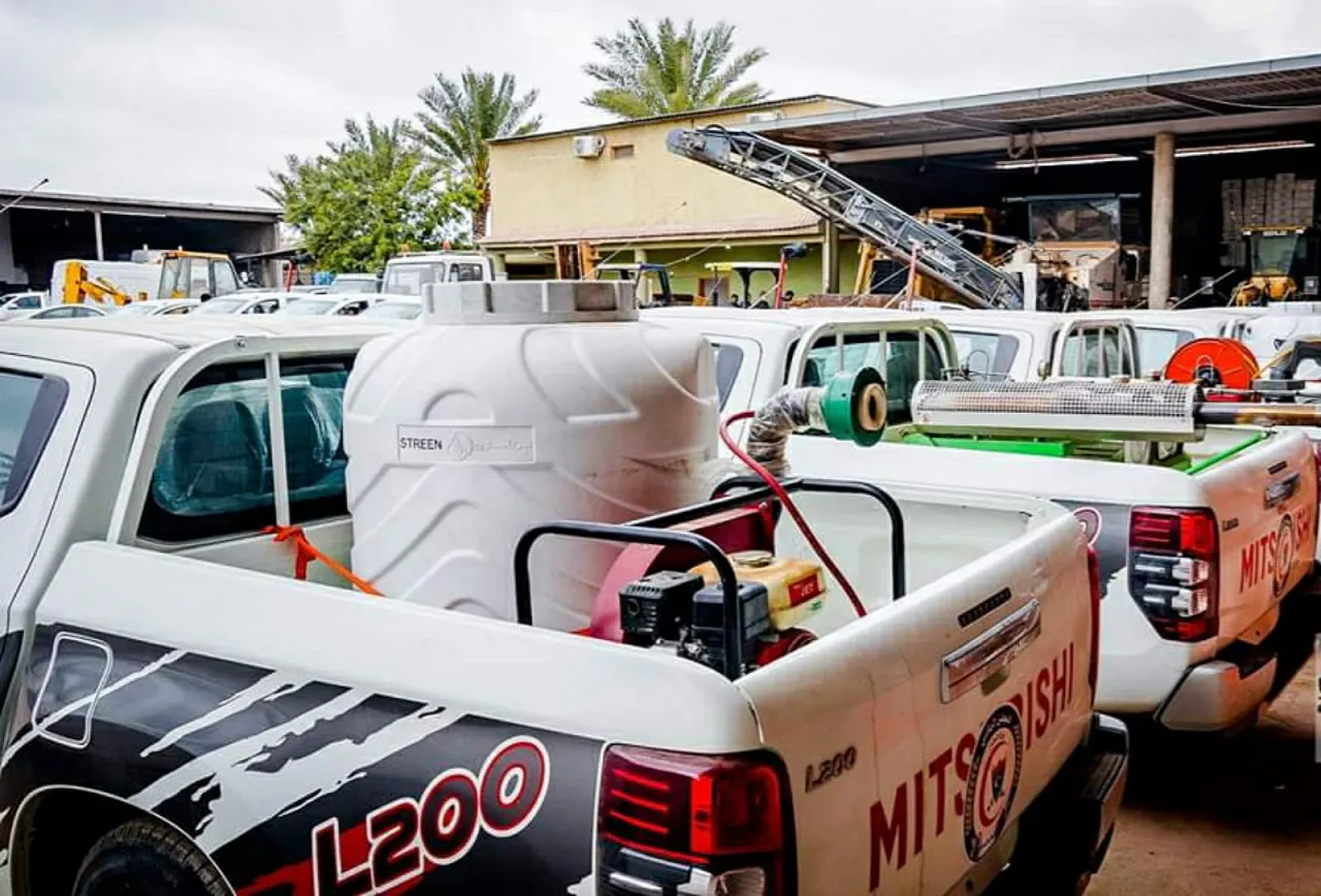 The Tripoli Interior Ministry displayed more sterilisation trucks today as part of the anti-Coronavirus effort (Photo: Tripoli MoI).