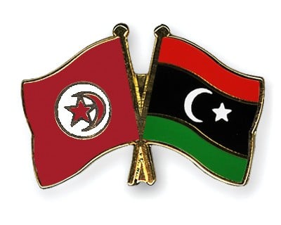 Libya and Tunisia agree transport MoU: End air quarantine and develop road network (Crossed Flags Pin).