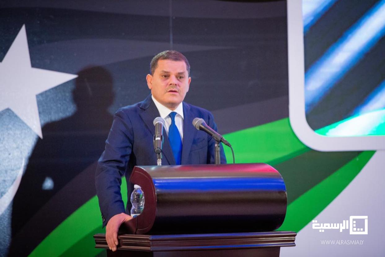 Abd Alhamid Aldabaiba prime minister designate of the Government of National Unity explained the reasoning behind his choice of government (Photo: Alrasmia TV).