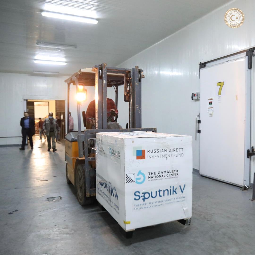 The first batch of the anti-Coronavirus vaccines has arrived in Libya on Sunday 4 April (Photo: Libyan PM Abd Alhamid Aldabaiba Twitter feed).