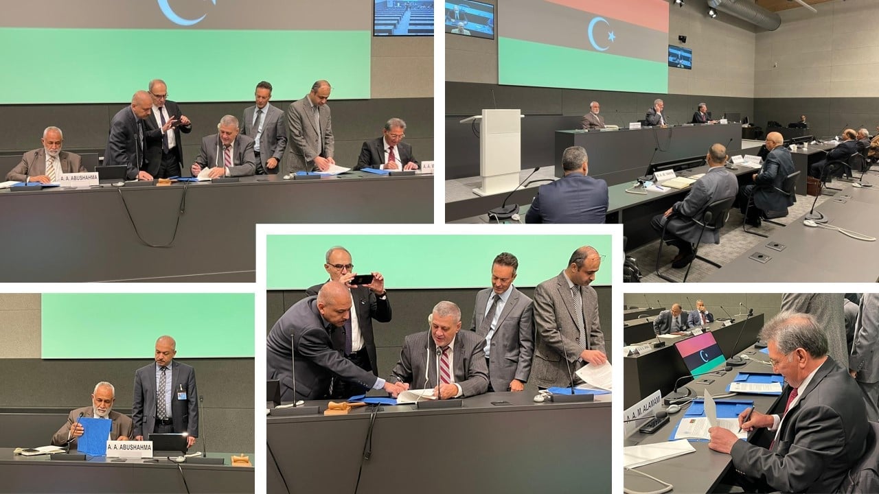 The signing of the 5+5 JMC Action Plan for withdrawal of foreign mercenaries and forces in Geneva on Friday (Photo: UNSMIL).