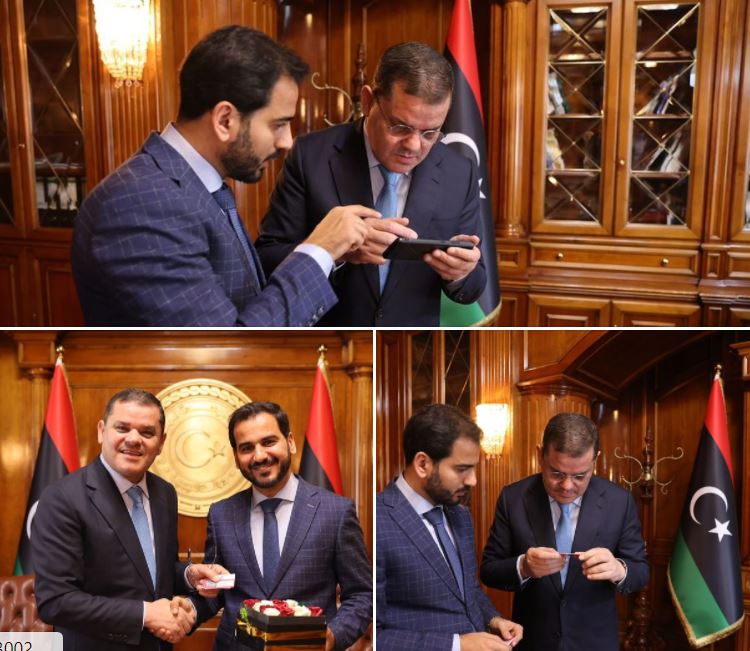 PM Aldabaiba presented first coronavirus vaccination card with QR code