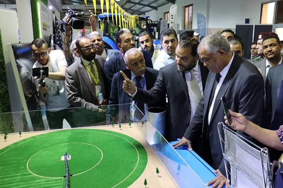 Agriculture Minister Gatrani reviews Valley Valmont solar powered pivot irrigation system for Libya