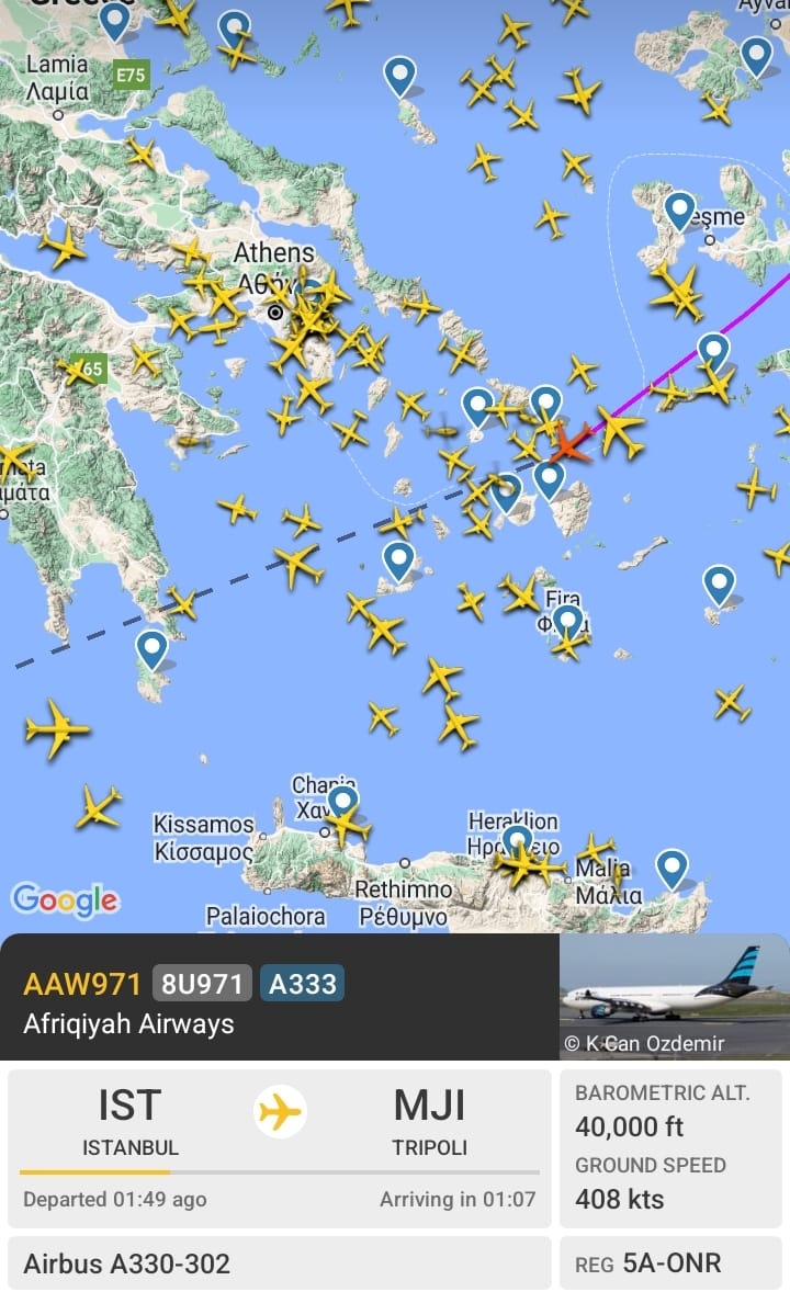 Libyan carriers allowed to travel through EU airspace from Istanbul to Tripoli