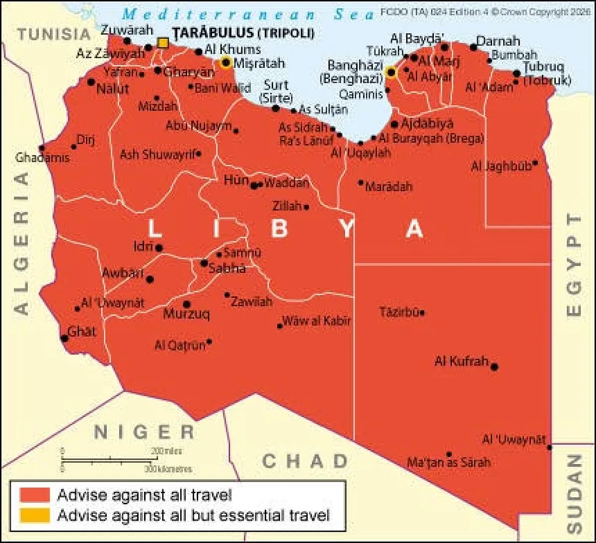 UK government revises travel advice on Libya
