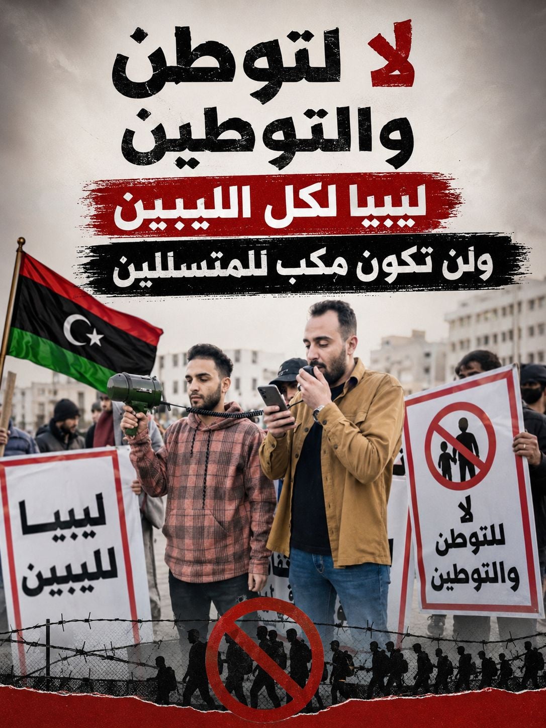 "No to Settlement, Naturalisation - Libya for Libyans'' ‎Movement rallying Libyans to resist settlement of illegal migrants
